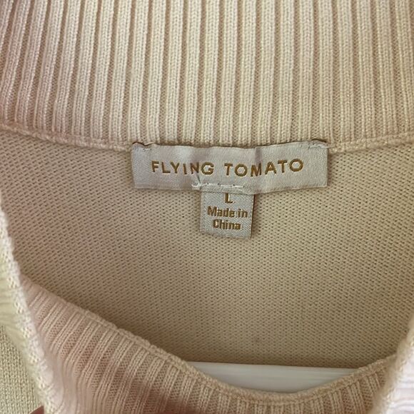 Flying Tomato White Fitted Ruffled Puff Sleeve Blouse - Picture 3 of 8